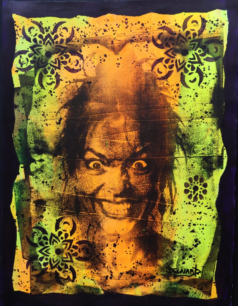 Portrait expressif de la série CRAZY – œuvre d’Olivier Belnard