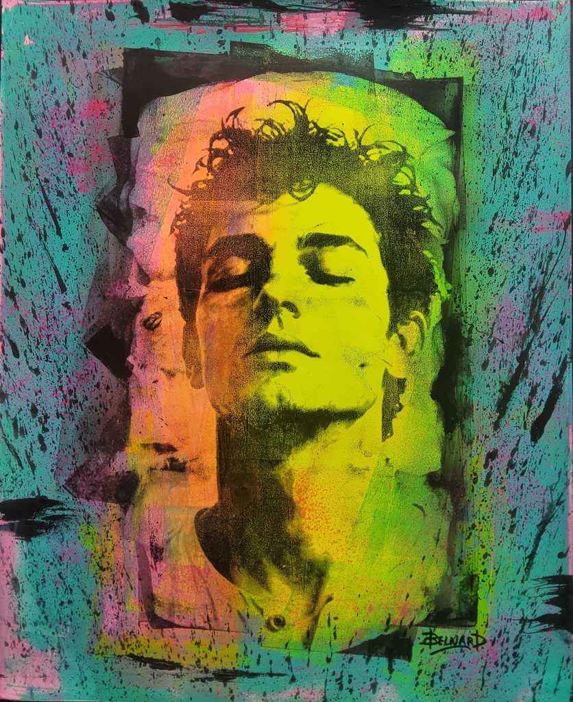 Portrait masculin aux yeux fermés, série SILENCE – Olivier Belnard